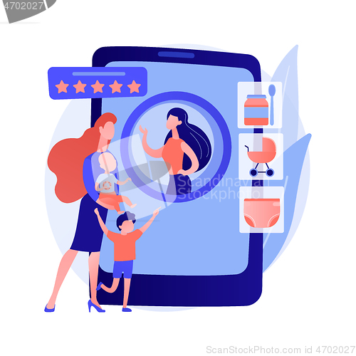 Image of Babysitting services abstract concept vector illustration.