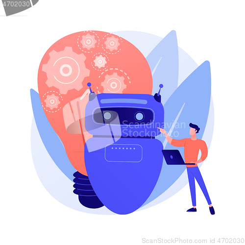 Image of Augmented intelligence abstract concept vector illustration.