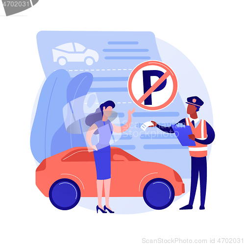 Image of Parking fines abstract concept vector illustration.