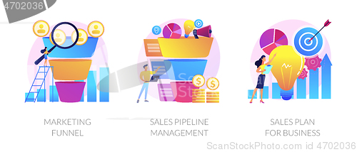 Image of Sales conversions vector concept metaphors.