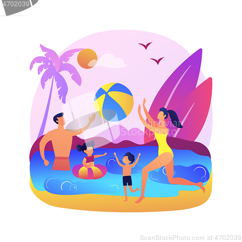 Image of Family vacation abstract concept vector illustration.