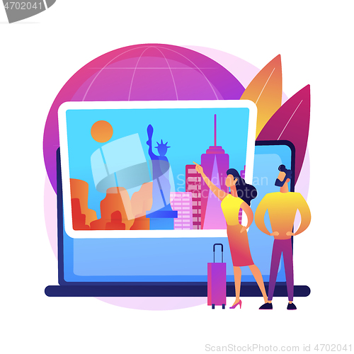 Image of Smart tourism system abstract concept vector illustration.