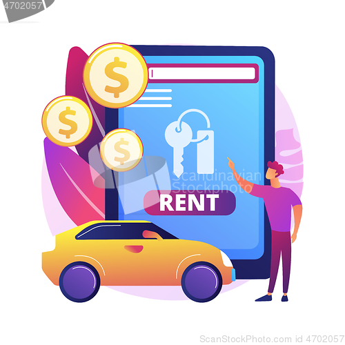 Image of Rental car service abstract concept vector illustration.