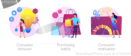 Image of Purchase decision process vector concept metaphors.
