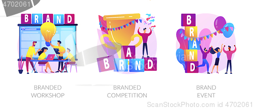 Image of Brand events and teambuilding vector concept metaphors