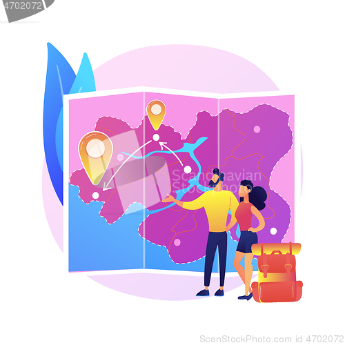 Image of Inside country traveling abstract concept vector illustration.