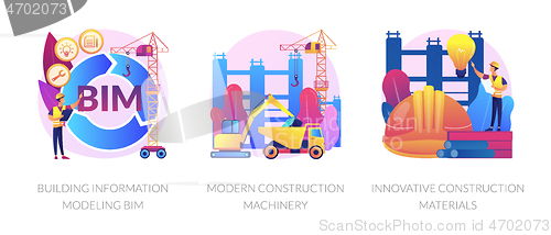 Image of Construction technology innovation abstract concept vector illustrations.