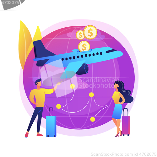 Image of Low cost flights abstract concept vector illustration.