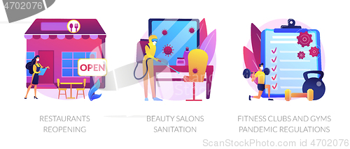 Image of Pandemic business adaptation abstract concept vector illustrations.