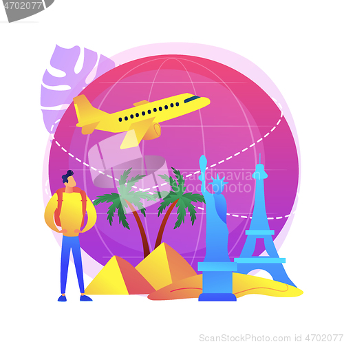 Image of Traveling the world abstract concept vector illustration.