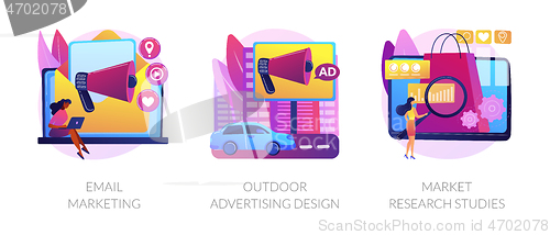 Image of Product marketing campaign abstract concept vector illustrations.