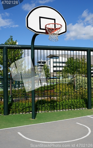 Image of basketball basket on the playground