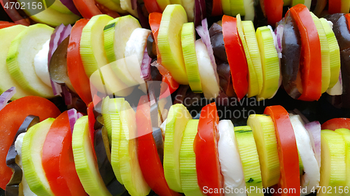 Image of Cut vegetables cooked for baking, food background