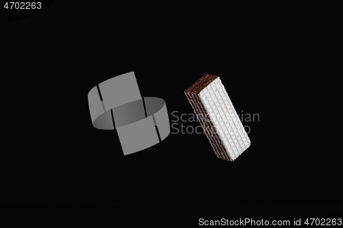 Image of One levitating chocolate wafer 