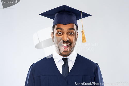 Image of happy indian graduate student in mortar board