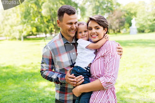 Image of happy family at summer park