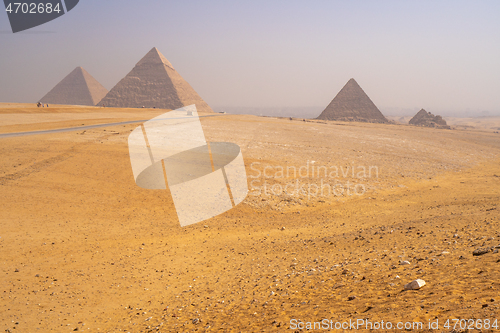 Image of Pyramids of Giza near Cairo Egypt