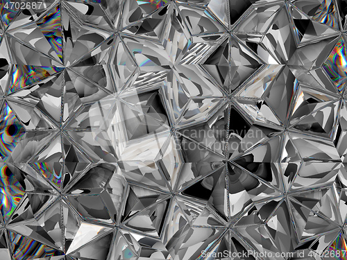 Image of diamond structure extreme closeup and kaleidoscope