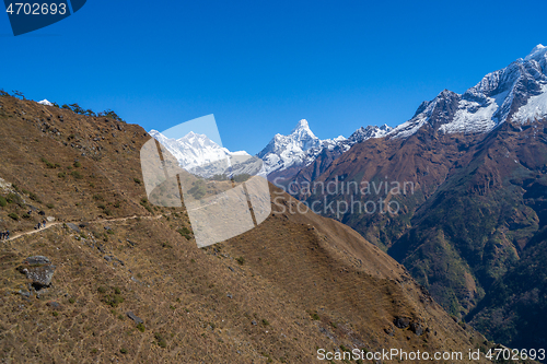 Image of Everest, Lhotse and Ama Dablam summits