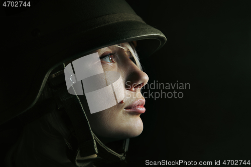 Image of Portrait of young female soldier