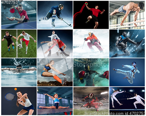 Image of Collage about different kind of sports