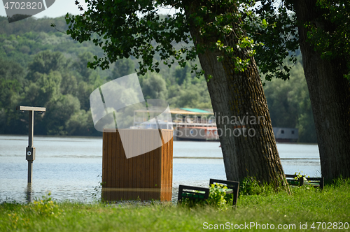 Image of Flood caused by Dniester river spill after heavy rains set in Vadul lui Voda beach area