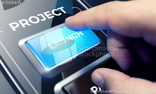 Image of Project - Man Pushing Button on Futuristic Interface.