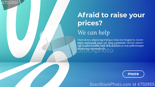 Image of Percentage Sign on Blue Background. - Web Template