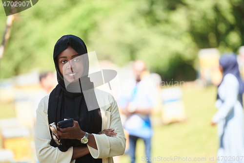 Image of african muslim business woman portrait