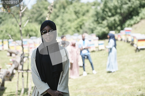 Image of african muslim business woman portrait