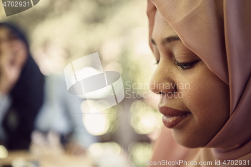 Image of african muslim business woman portrait