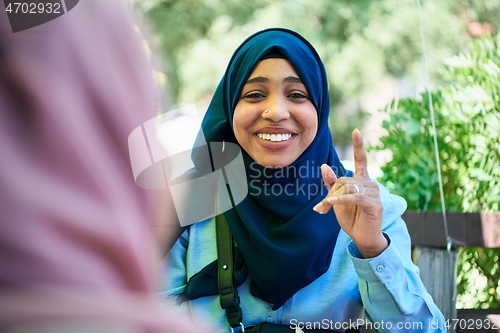 Image of african muslim business woman portrait