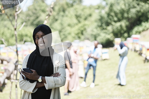 Image of african muslim business woman portrait