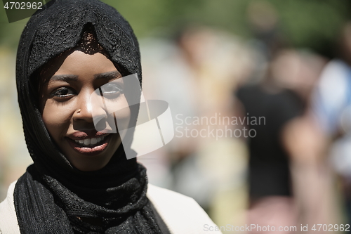 Image of african muslim business woman portrait