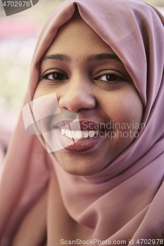 Image of african muslim business woman portrait