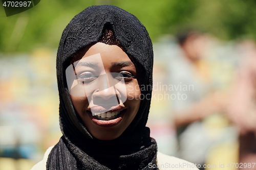 Image of african muslim business woman portrait