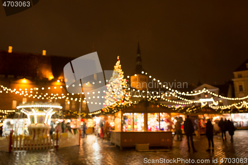 Image of christmas market at tallinn old town hall square