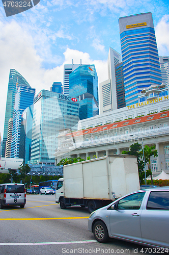 Image of Singapore Downtown road traffic