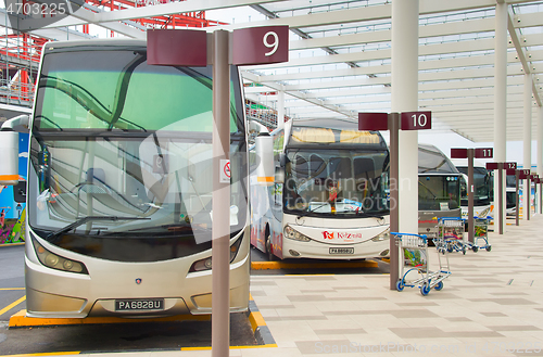 Image of Bus parking at airport. Singapore