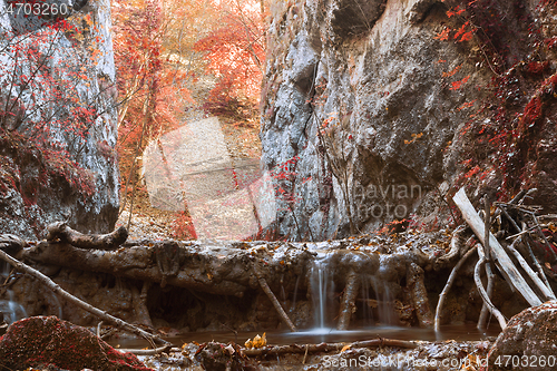 Image of small waterfall in Cheile Nerei Beusnita