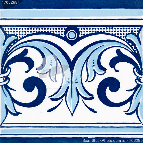 Image of Traditional Portuguese glazed tiles
