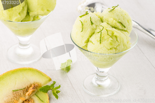 Image of Melon flavored ice-cream