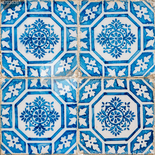 Image of Traditional Portuguese glazed tiles