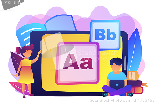 Image of Kids digital content concept vector illustration.