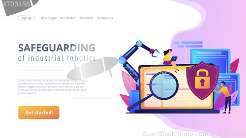 Image of Industrial cybersecurity concept landing page.