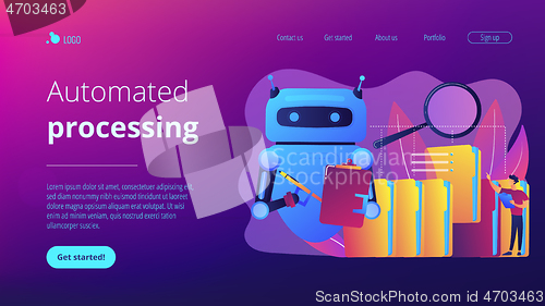 Image of Robotic process automation concept landing page.