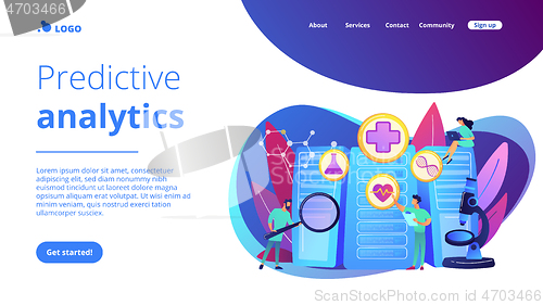 Image of Big data healthcare concept landing page.