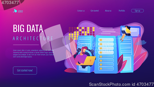 Image of Big data storage concept landing page.