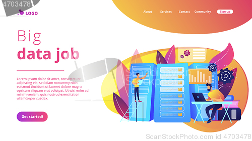 Image of Big data engineering concept landing page.