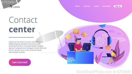 Image of Contact center concept landing page.